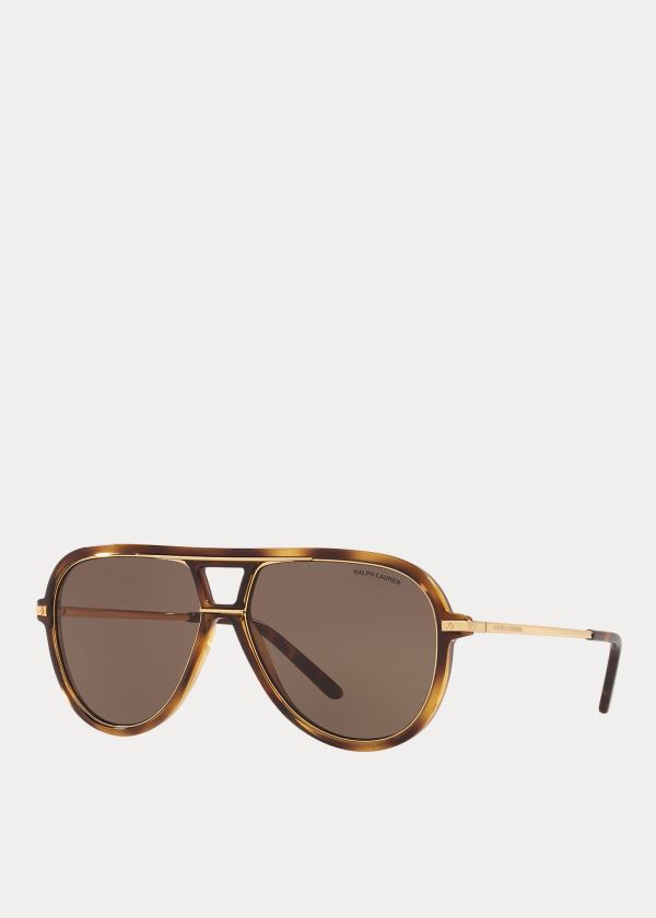 Men's Polo Ralph Lauren Automotive Pilot Sunglasses | 257980XBJ